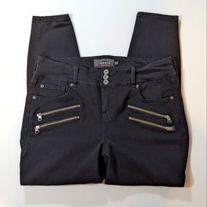 Torrid Premium Black Moto Multi Zipper Jegging Pants Women's Size 18R